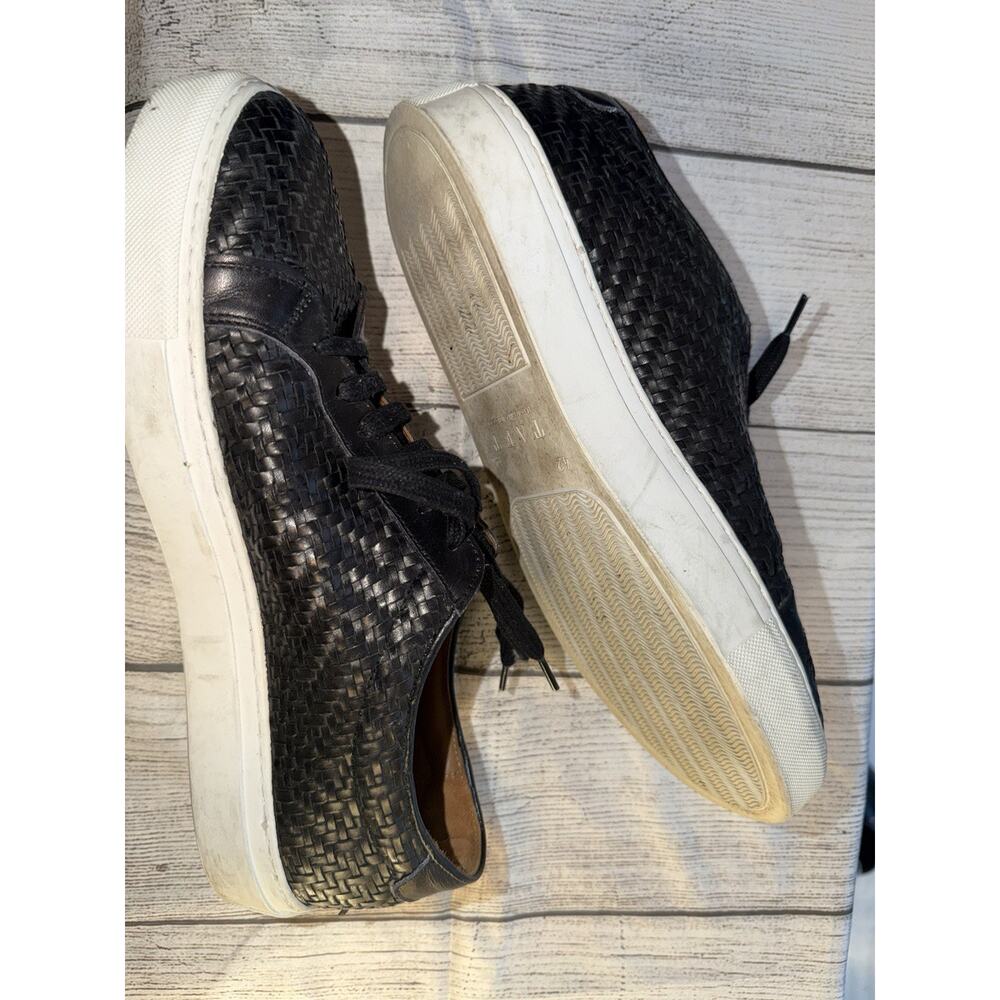 TAFT Sneaker Black Woven Leather EU 42 Low Top Men's Casual Lace-up Sneaker - Picture 8 of 11